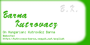 barna kutrovacz business card